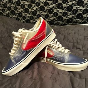 Vans Comfycush Slip-Skool Clear True Navy Red Mens 12